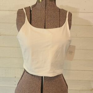 NWT New Fashion Padded White Crop Camisole Top Size XXL